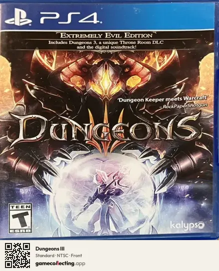 Dungeons III PlayStation 4, NTSC box front