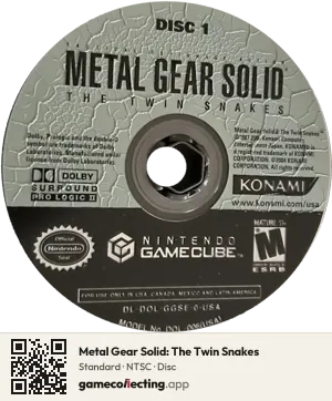 Metal Gear Solid: The Twin Snakes Nintendo GameCube, NTSC disc