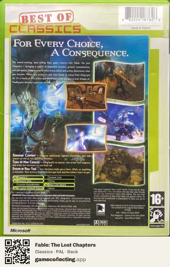 Fable: The Lost Chapters Xbox, PAL box back