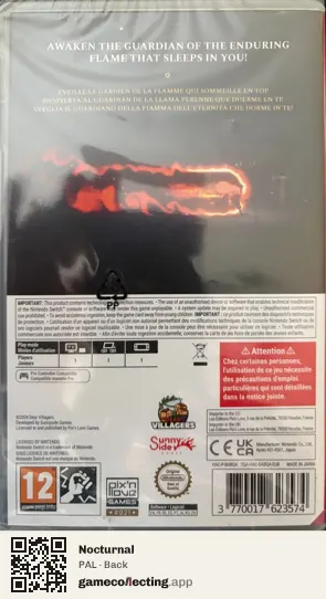 Nocturnal Nintendo Switch, PAL box back
