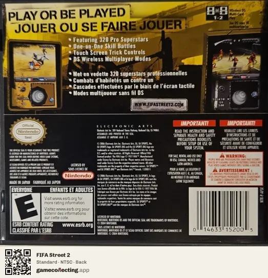 FIFA Street 2 Nintendo DS, NTSC box back