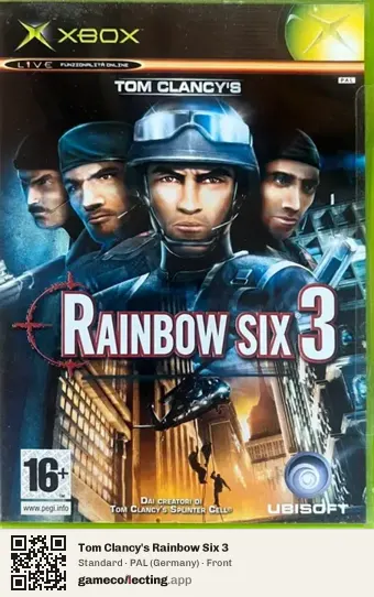 Tom Clancy's Rainbow Six 3 Xbox, Germany box front