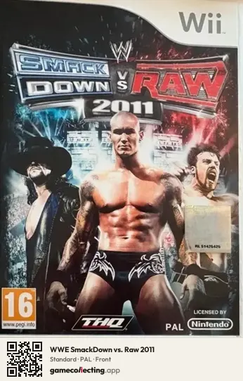 WWE SmackDown vs. Raw 2011 Nintendo Wii, PAL box front