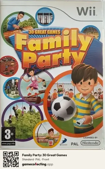 Family Party: 30 Great Games Nintendo Wii, PAL box front