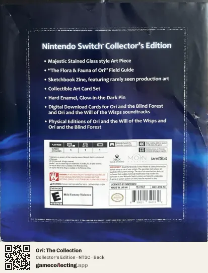 Ori: The Collection Nintendo Switch, NTSC box back