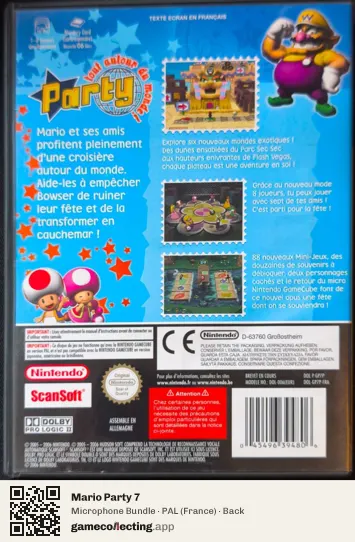 Mario Party 7 Nintendo GameCube, France box back