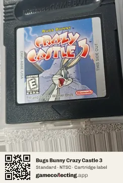 Bugs Bunny Crazy Castle 3 Game Boy Color, NTSC cartridge label