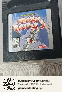 Bugs Bunny Crazy Castle 3 Game Boy Color, NTSC cartridge label