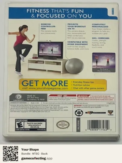 Your Shape Nintendo Wii, NTSC box back