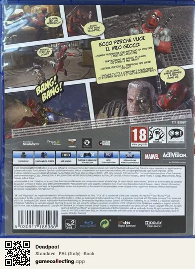 Deadpool PlayStation 4, Italy box back