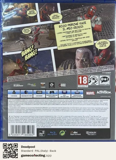 Deadpool PlayStation 4, Italy box back