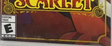 Pokémon Scarlet, the ESRB box on its front