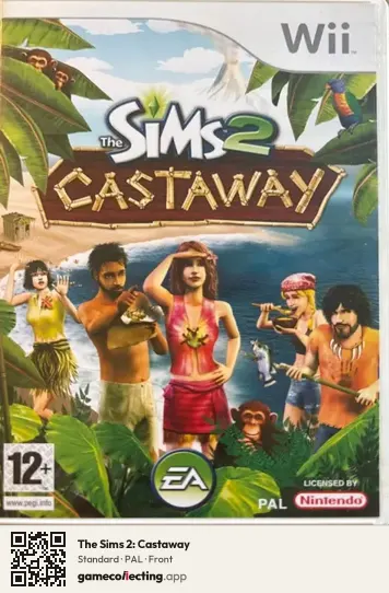 The Sims 2: Castaway Nintendo Wii, PAL box front