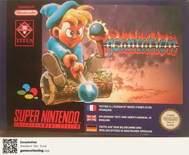 Incantation Super Nintendo Entertainment System, PAL box front