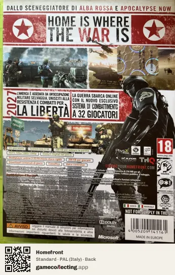 Homefront Xbox 360, Italy box back