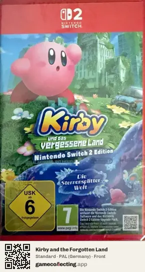 Kirby and the Forgotten Land Nintendo Switch 2, Germany box front
