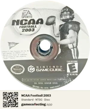 NCAA Football 2003 Nintendo GameCube, NTSC disc