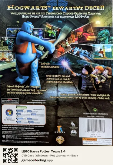 LEGO Harry Potter: Years 1-4 Computer, Germany box back