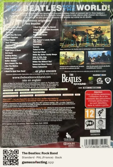 The Beatles: Rock Band Xbox 360, France box back