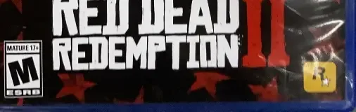 Red Dead Redemption 2, the ESRB box on its front
