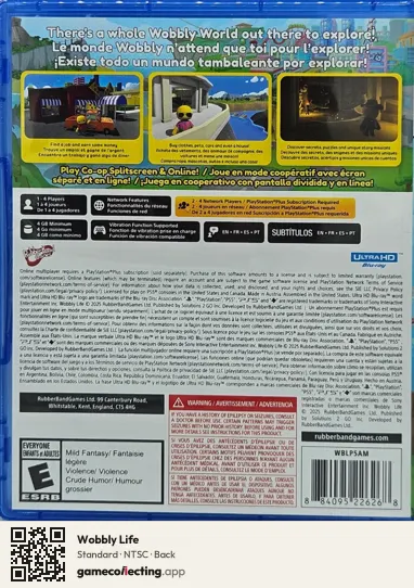 Wobbly Life PlayStation 5, NTSC box back