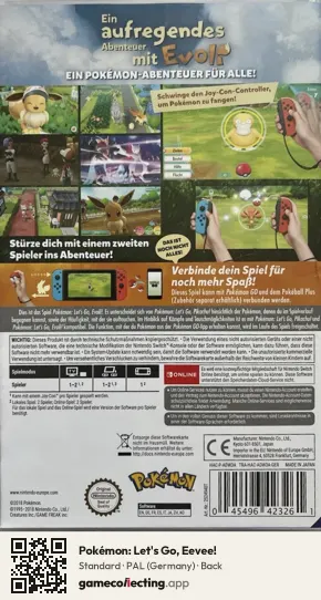 Pokémon: Let's Go, Eevee! Nintendo Switch, Germany box back
