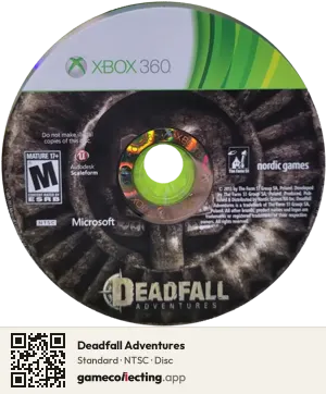 Deadfall Adventures Xbox 360, NTSC disc