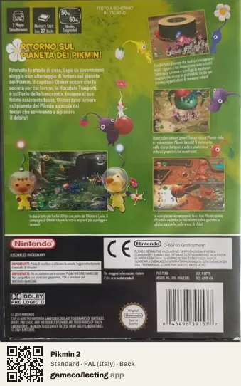 Pikmin 2 Nintendo GameCube, Italy box back