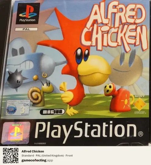 Alfred Chicken PlayStation, United Kingdom box front