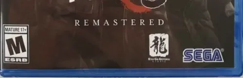Yakuza 5 Remastered, the ESRB box on its front