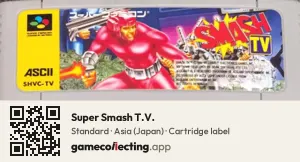 Super Smash T.V. Super Nintendo Entertainment System, Asia cartridge label