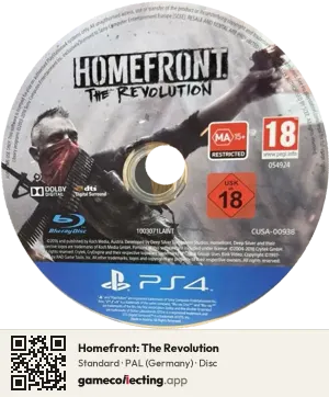 Homefront: The Revolution PlayStation 4, PAL disc