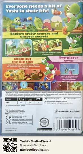Yoshi's Crafted World Nintendo Switch, PAL box back
