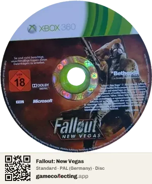 Fallout: New Vegas Xbox 360, PAL disc