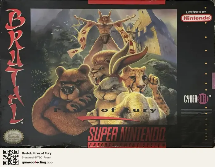 Brutal: Paws of Fury Super Nintendo Entertainment System, NTSC box front