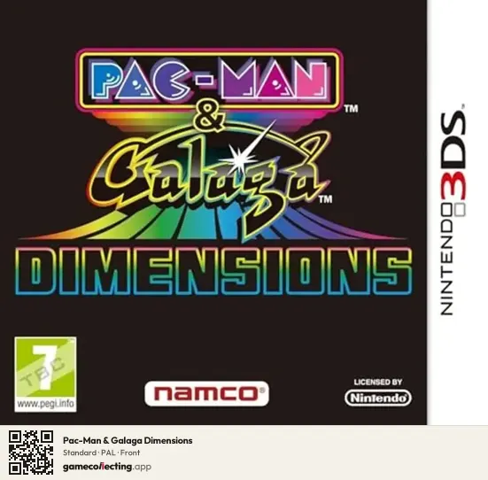 Pac-Man & Galaga Dimensions Nintendo 3DS, PAL box front