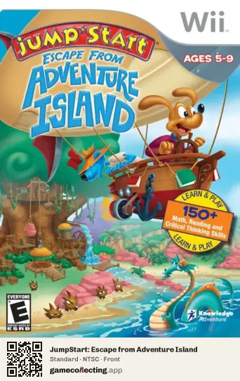 JumpStart: Escape from Adventure Island Nintendo Wii, NTSC box front