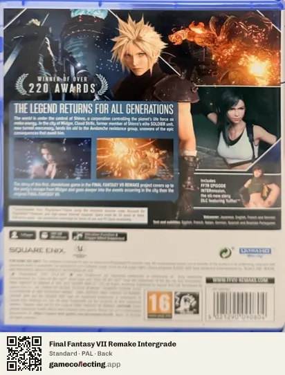 Final Fantasy VII Remake Intergrade PlayStation 5, PAL box back