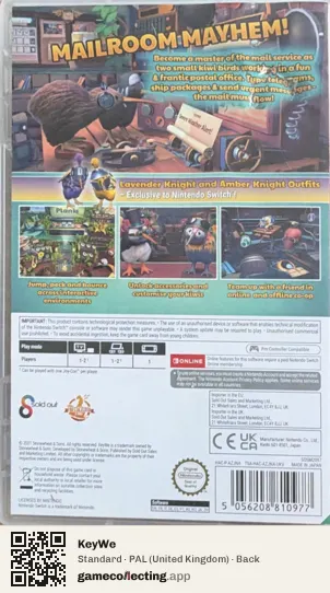 KeyWe Nintendo Switch, United Kingdom box back