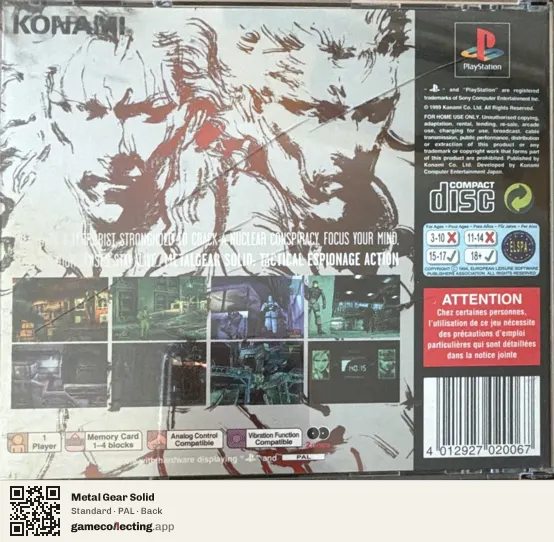 Metal Gear Solid PlayStation, PAL box back