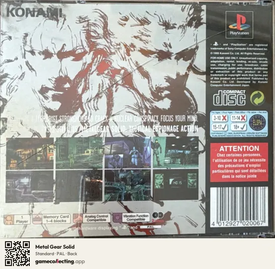 Metal Gear Solid PlayStation, PAL box back