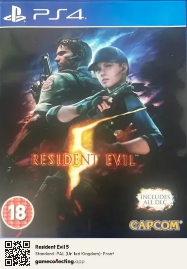 Resident Evil 5 PlayStation 4, United Kingdom box front