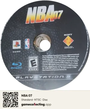 NBA 07 PlayStation 3, NTSC disc