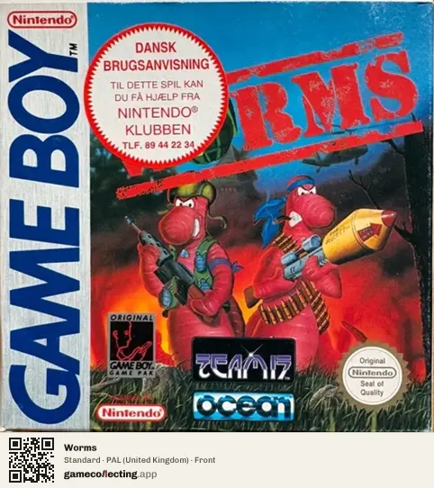 Worms Game Boy, United Kingdom box front
