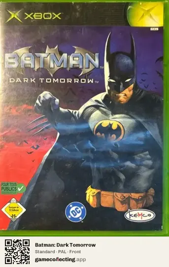 Batman: Dark Tomorrow Xbox, PAL box front