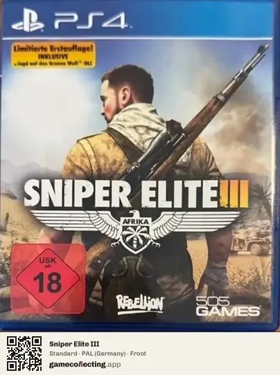 Sniper Elite III PlayStation 4, Germany box front