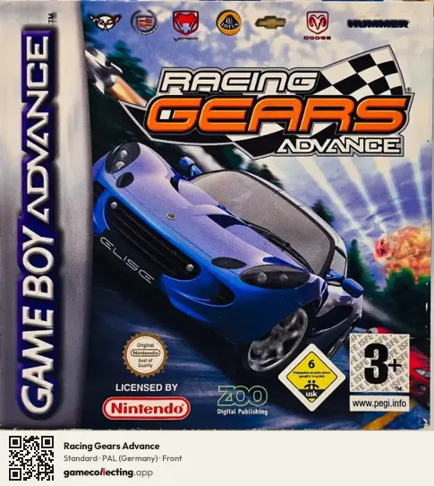 Racing Gears Advance Game Boy Advance, Germany box front