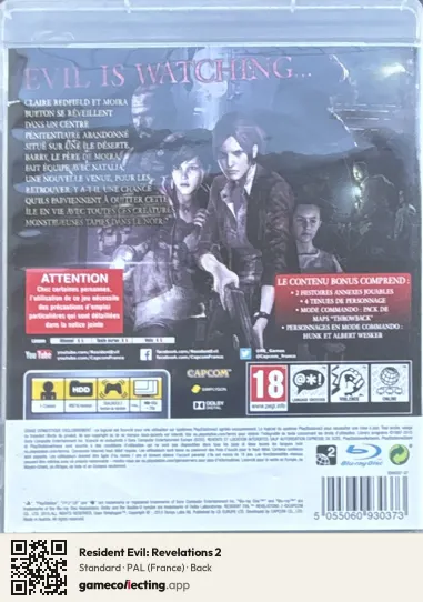 Resident Evil: Revelations 2 PlayStation 3, France box back