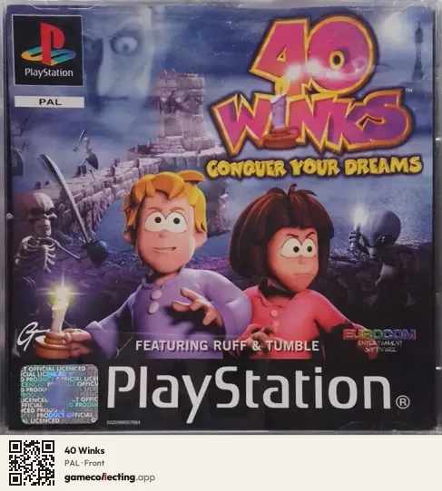 40 Winks PlayStation, PAL box front