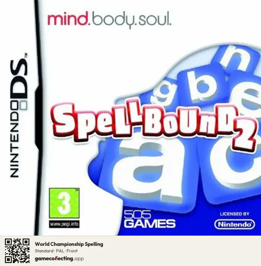 World Championship Spelling Nintendo DS, PAL box front